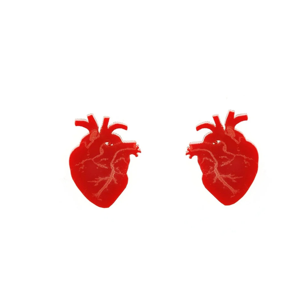 Don't Miss A Beat Anatomical Heart Earrings - Image 3